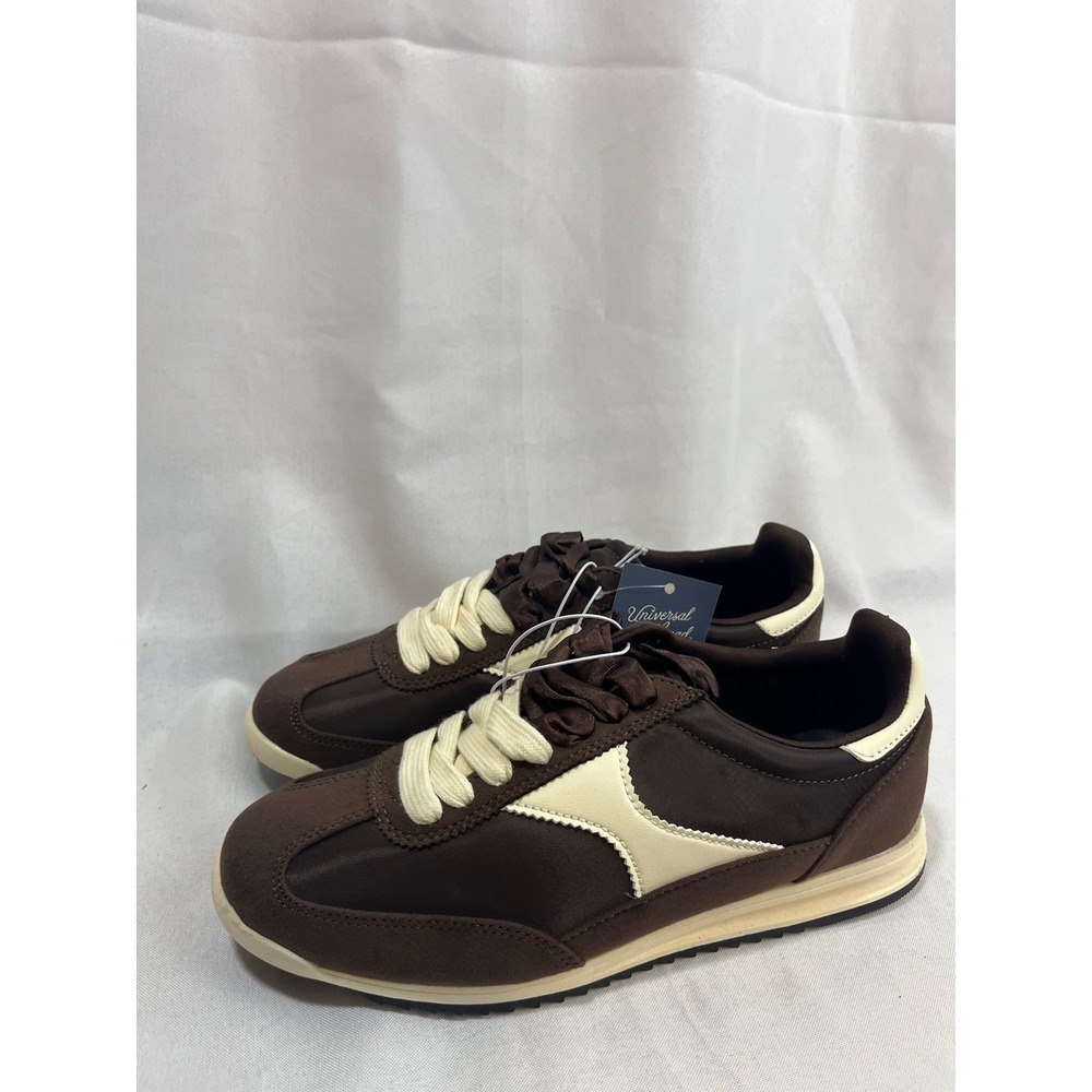 Universal Thread Womens Brown Cream Retro Jogger Sneakers Size 7.5 Memory Foam